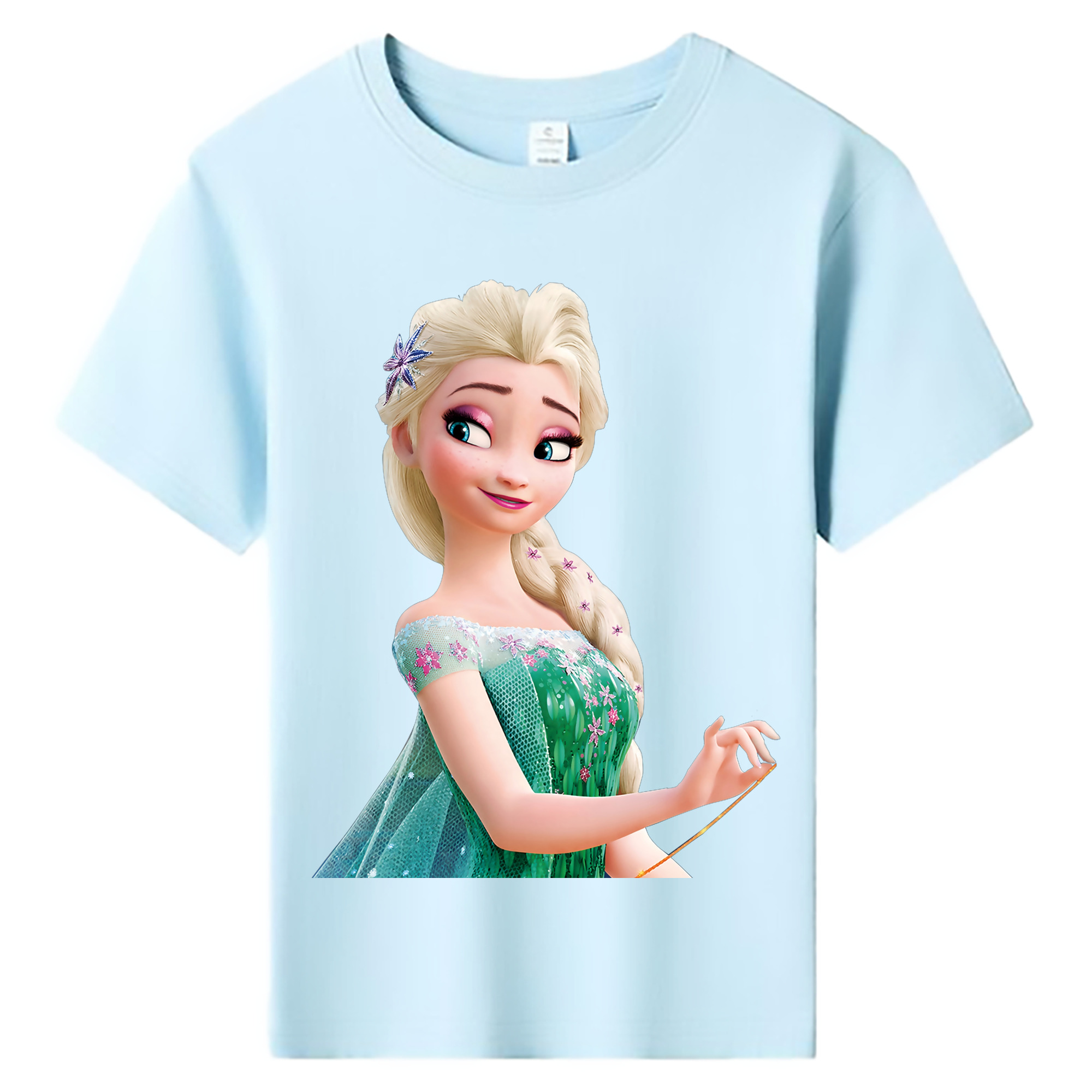 （画像用） アナと雪の女王 アンナ エルサ Frozen Anna Elsa 綿100％キッズTシャツ（フロントプリント）